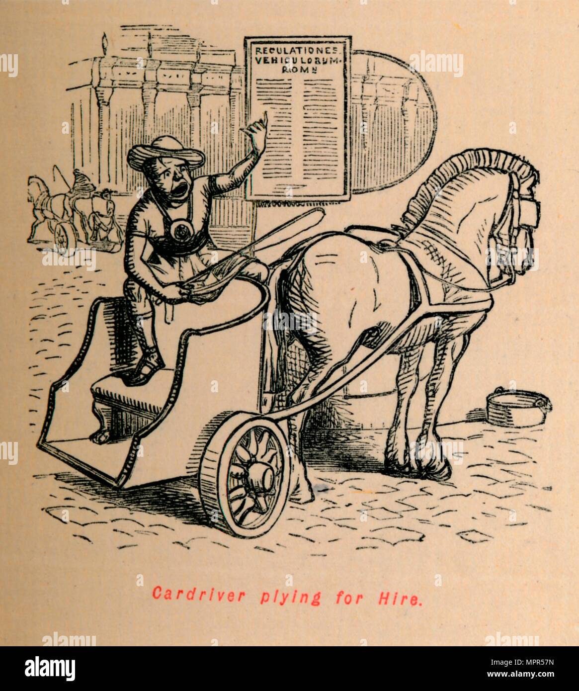 "Cardriver adibite a noleggio", 1852. Artista: John Leech. Foto Stock