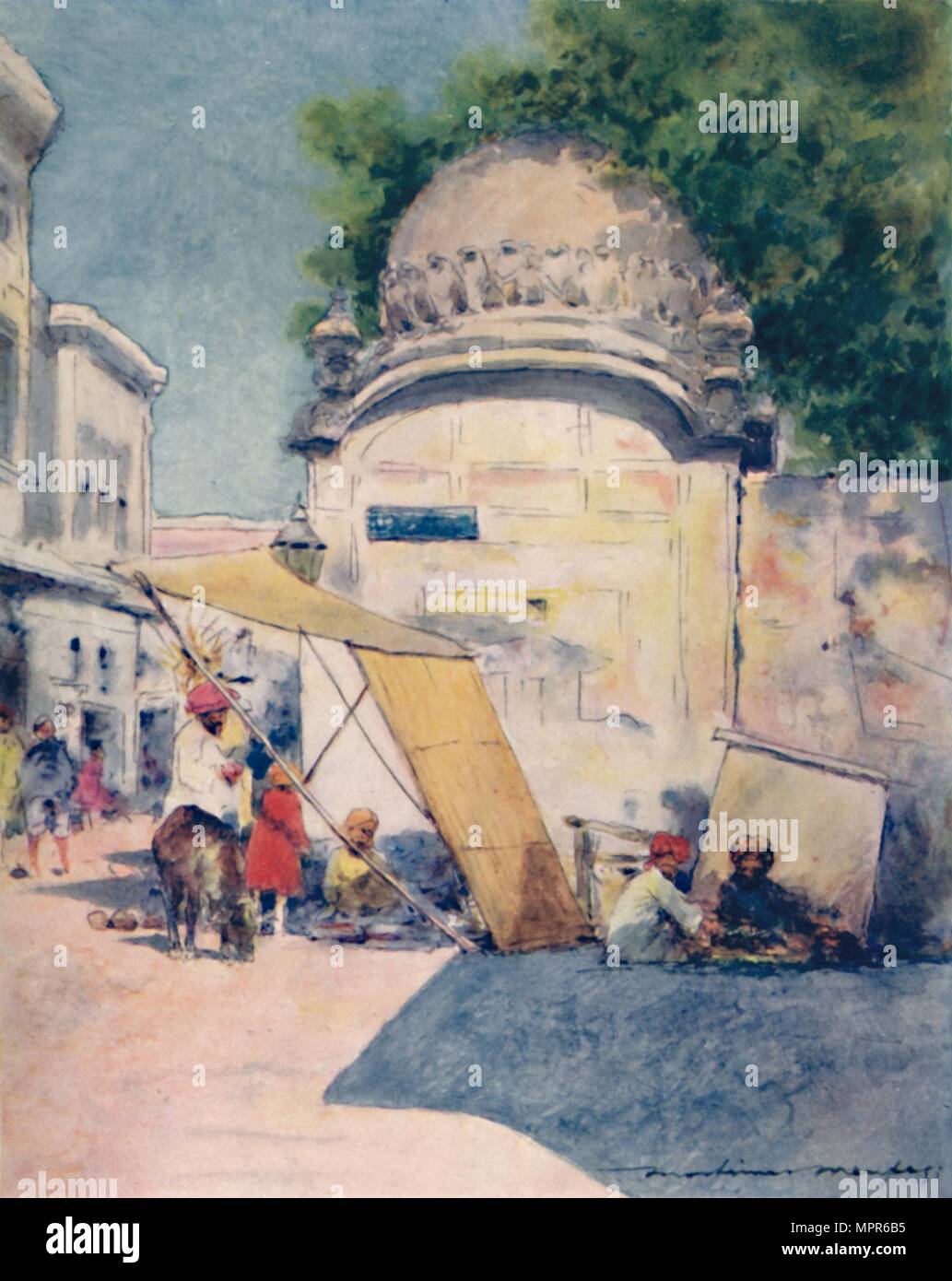 "A un angolo di strada, Amritsar', 1905. Artista: Mortimer Menpes Luddington. Foto Stock