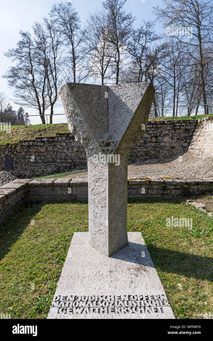 Monumento alle vittime ebree di tirannia nazista, Flossenbürg campo di concentramento memorial, 1938-1945, Flossenbürg Foto Stock