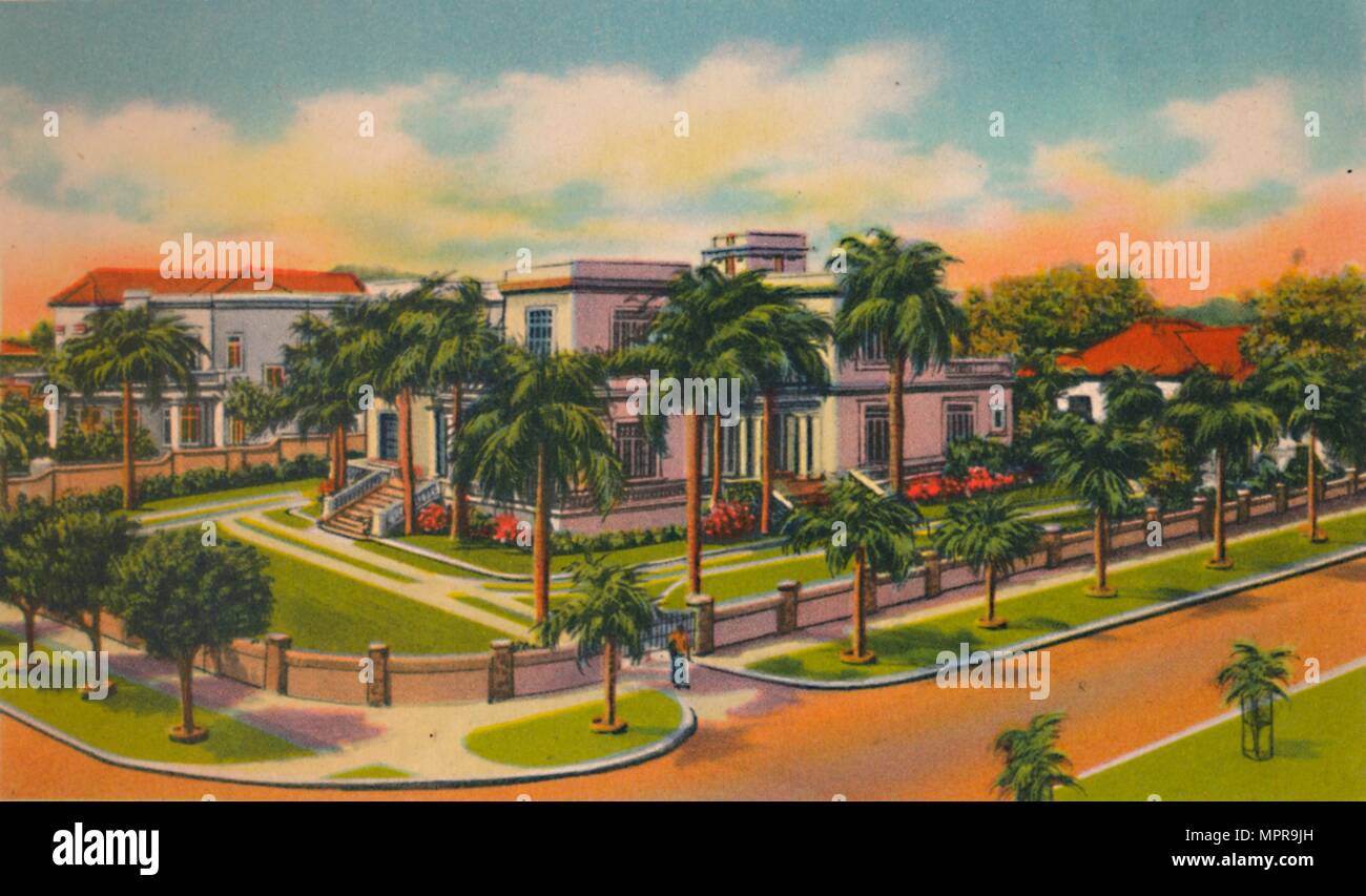 'Moderne residence in El Prado, Barranquilla', c1940s. Artista: sconosciuto. Foto Stock