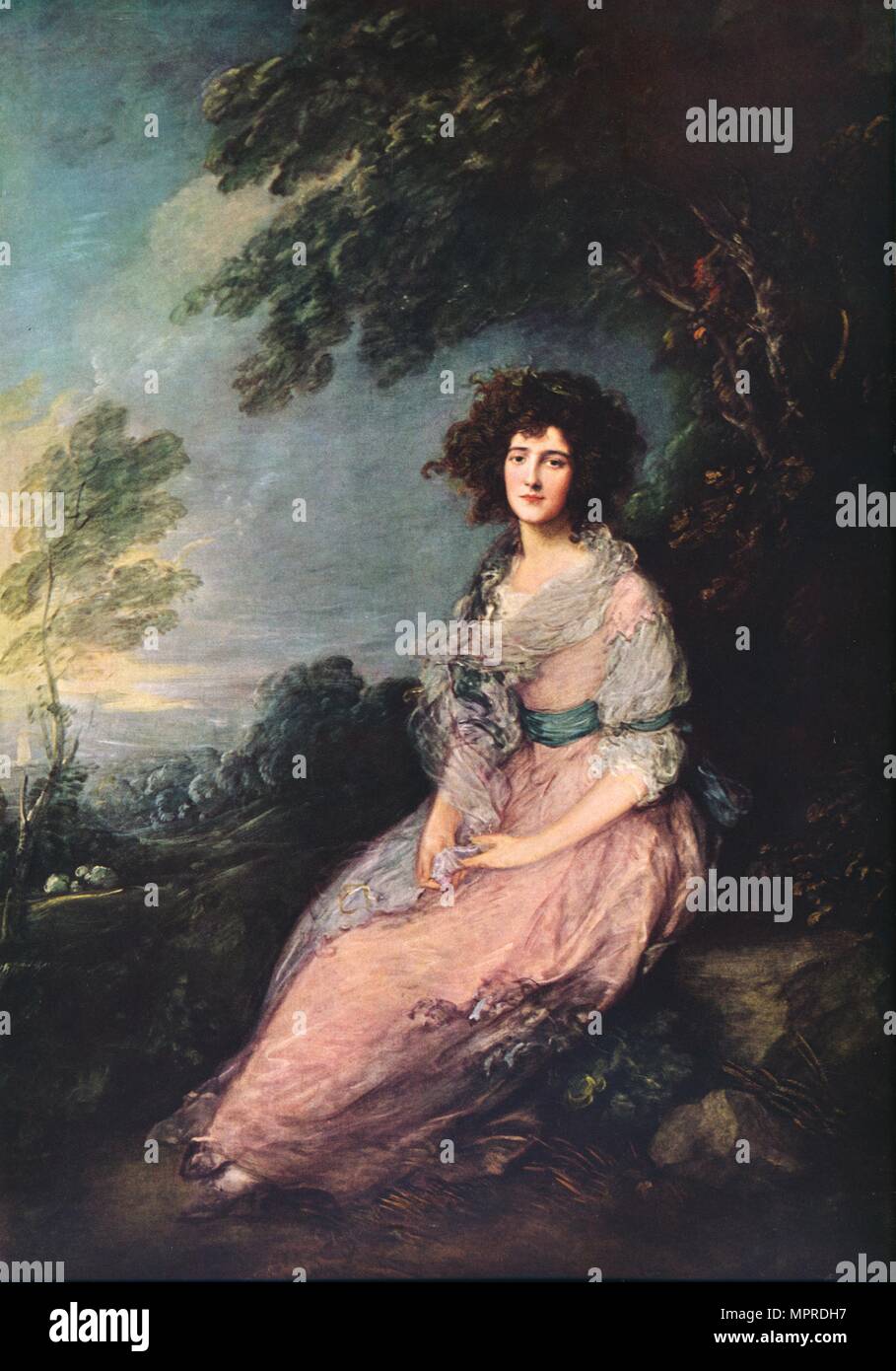 'MRS. Richard Brinsley Sheridan', 1785-1787. Artista: Thomas Gaunsborough. Foto Stock