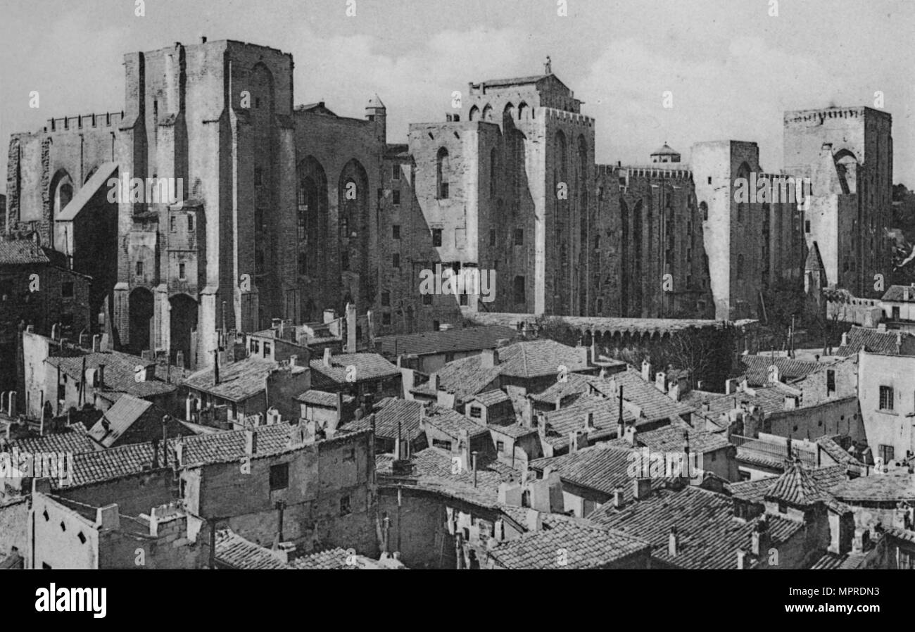 'Avignon - Palazzo dei Papi (lato est)', C1925. Artista: sconosciuto. Foto Stock 'Avignon - Palazzo dei Papi (lato est)', C1925. Artista: sconosciuto. Foto Stock