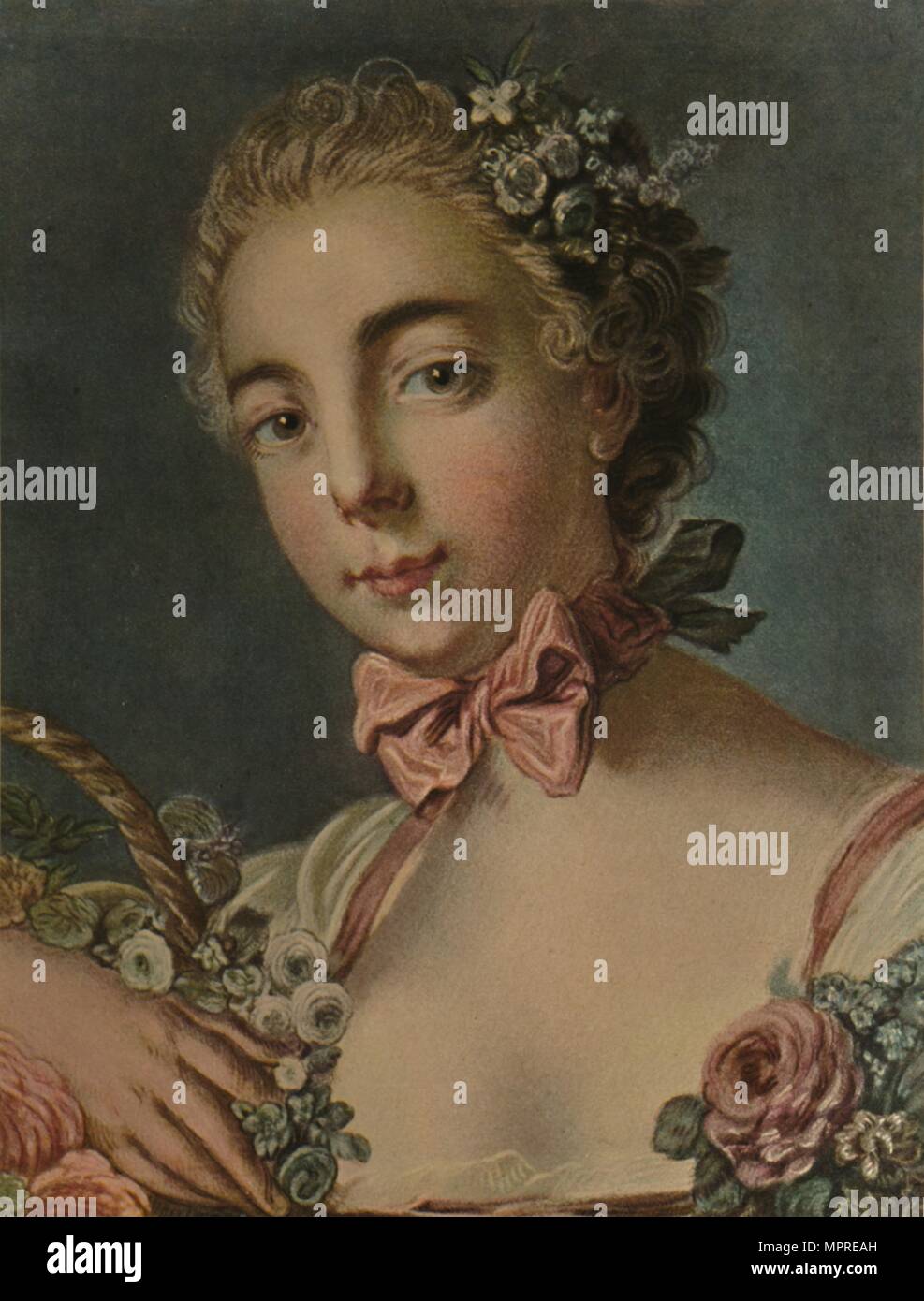 'La Tete De Flore (Madame Deshayes)", 1769, (1913). Artista: Louis Marin Bonnet. Foto Stock