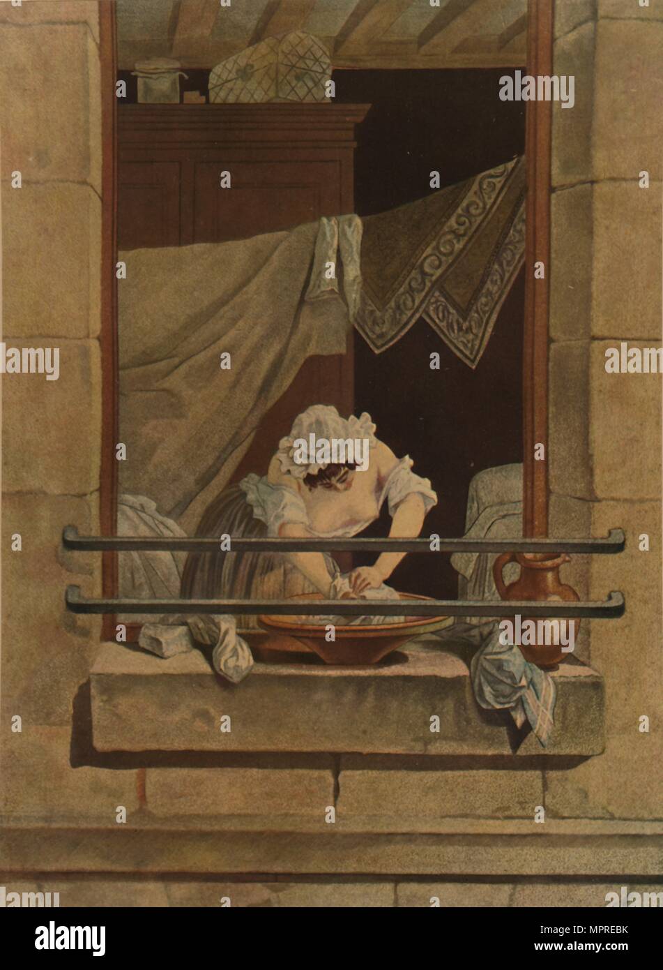 'La Savonneuse', (Lavandaia), c1790-1820, (1913). Artisti: Laurent Joseph Julien, Jean Baptiste Moret. Foto Stock