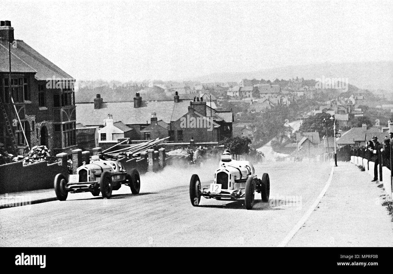 "Road Racing nell'Isola di Man, 1937', 1937. Artista: sconosciuto. Foto Stock