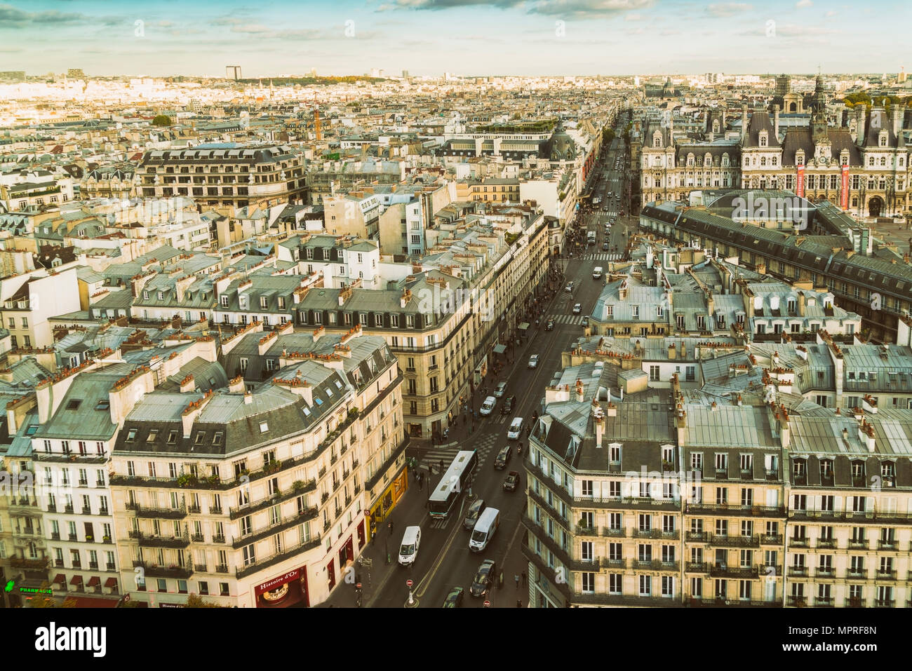 Francia, Parigi, vista sulla città da sopra Foto Stock