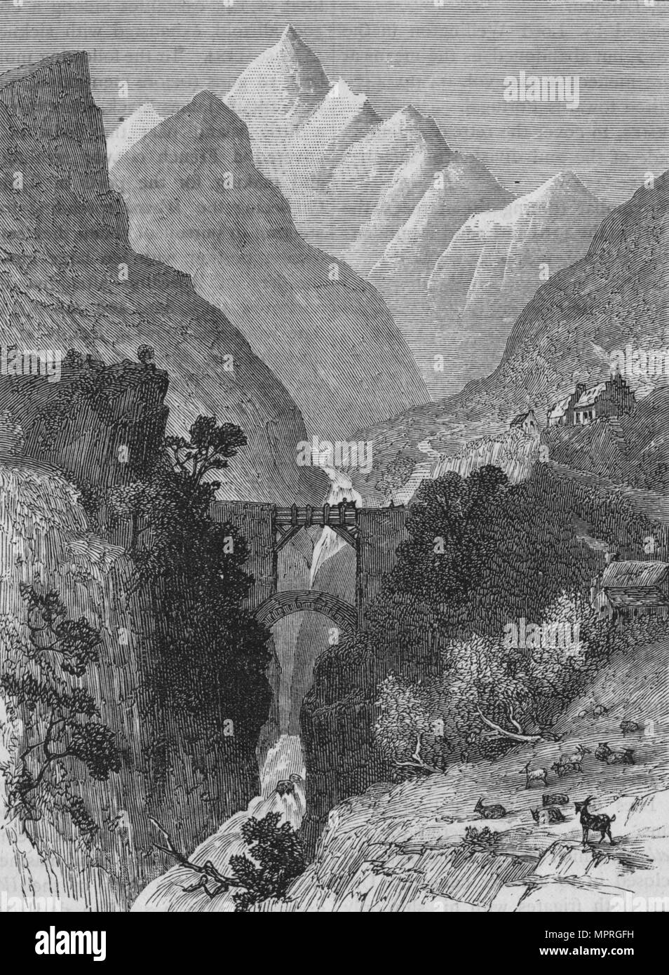 'Vista nei Pirenei', C1880. Artista: sconosciuto. Foto Stock