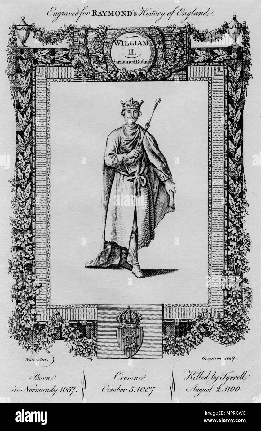 "Guglielmo II. Soprannominato Rufus", c1787. Artista: sconosciuto. Foto Stock