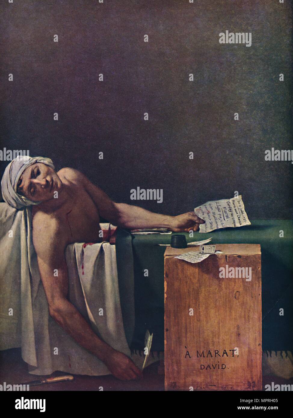 'Marat assassiné', (la morte di Marat), 1793, (1937). Creatore: Jacques-Louis David. Foto Stock