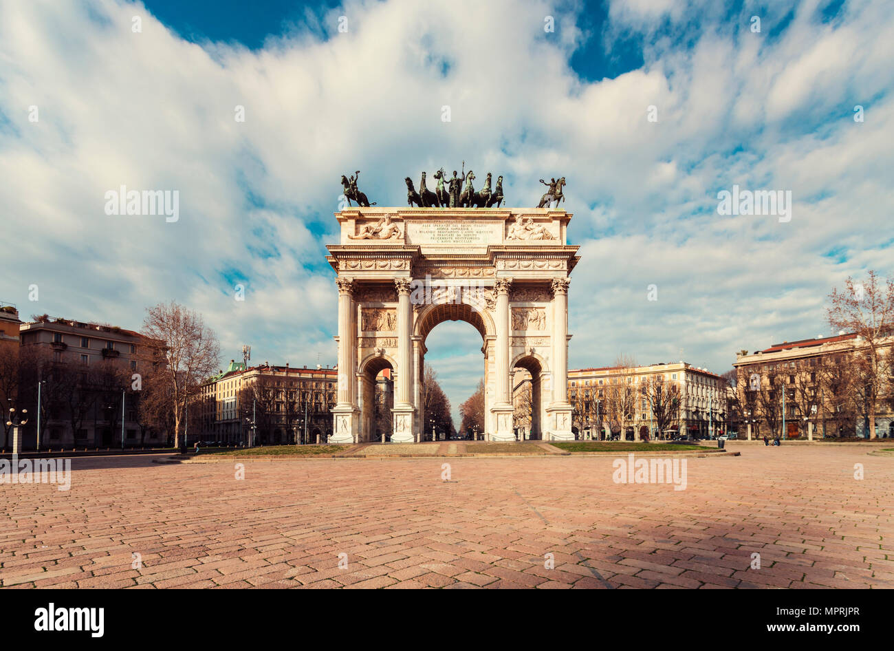 L'Italia, Lombardia, Milano, Arco della Pace, arco trionfale Foto Stock