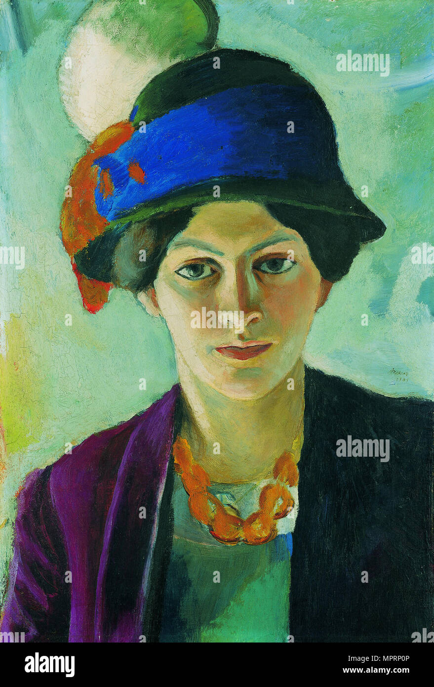 Artista della moglie con Hat, 1909. Foto Stock