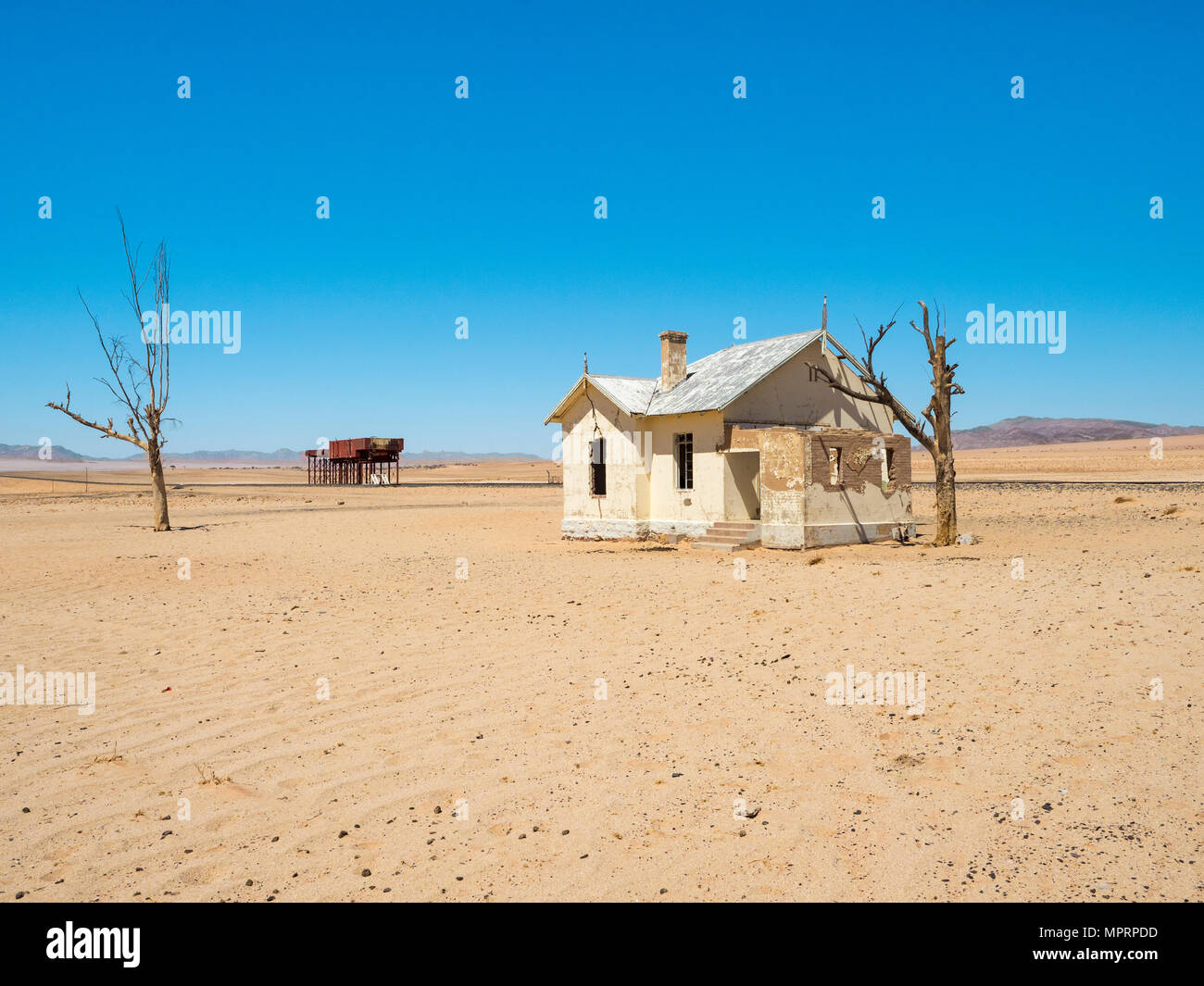 Africa, Namibia, abbandonato la stazione ferroviaria Foto Stock