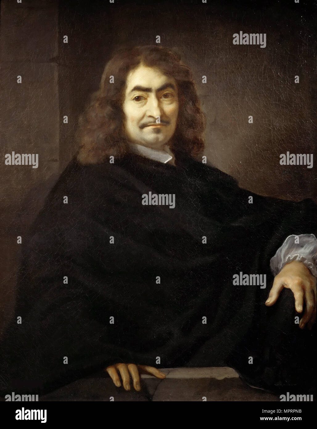 Ritratto del Filosofo René Descartes (650), prima metà del XVII sec.. Foto Stock