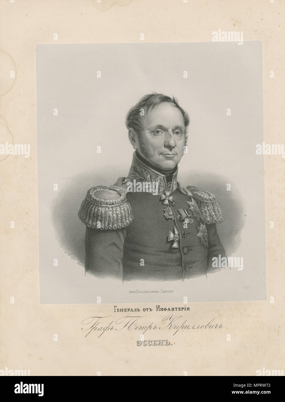 Ritratto del Generale Pietro Kirillovich Essen (1772-1844). Foto Stock