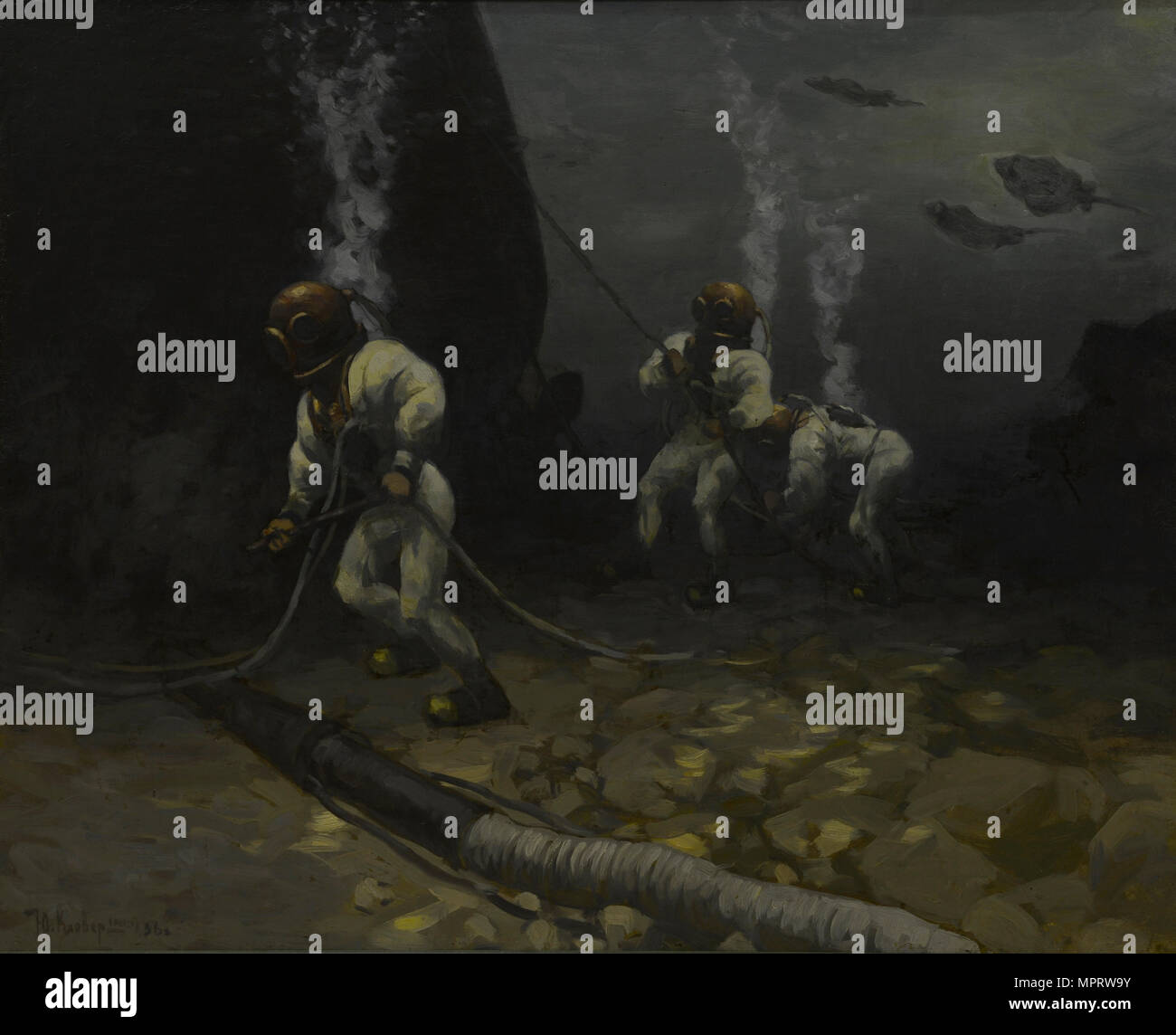 I subacquei di EPRON (spedizione speciali per lavori subacquei). Foto Stock