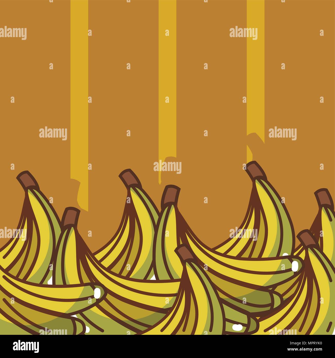 Banane su sfondo colorato Illustrazione Vettoriale