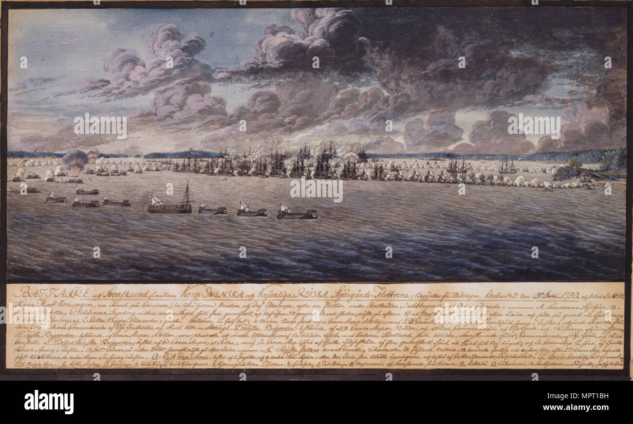 Secondo Russo-Swedish Battaglia di Svensksund il 10 luglio 1790, 1803. Foto Stock