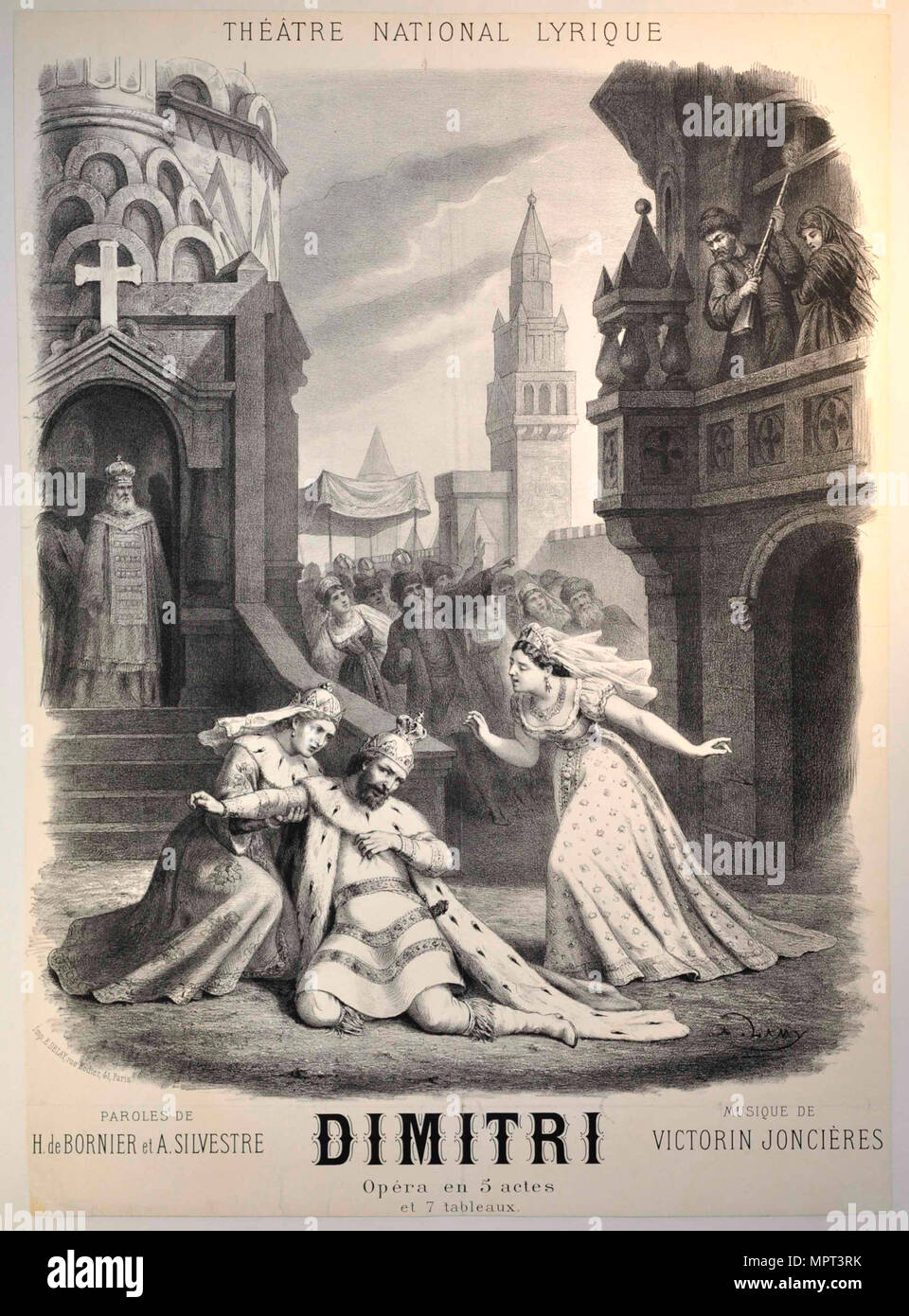 Poster per l'Opera Dimitri da Victorin de Joncières, 1876. Foto Stock