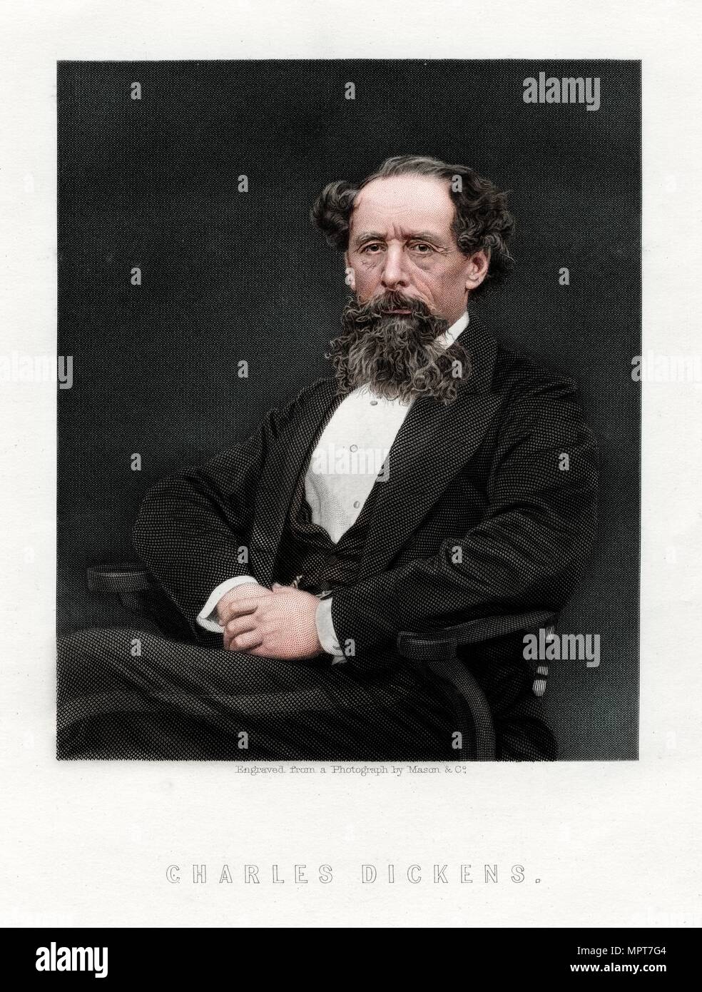 Charles Dickens, romanziere inglese e giornalista, 1876. Artista: sconosciuto. Foto Stock