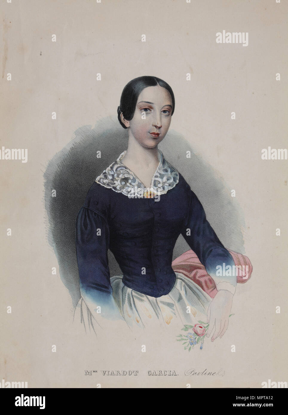 Ritratto del cantante e compositrice Pauline Viardot (1821-1910), 1840s. Foto Stock