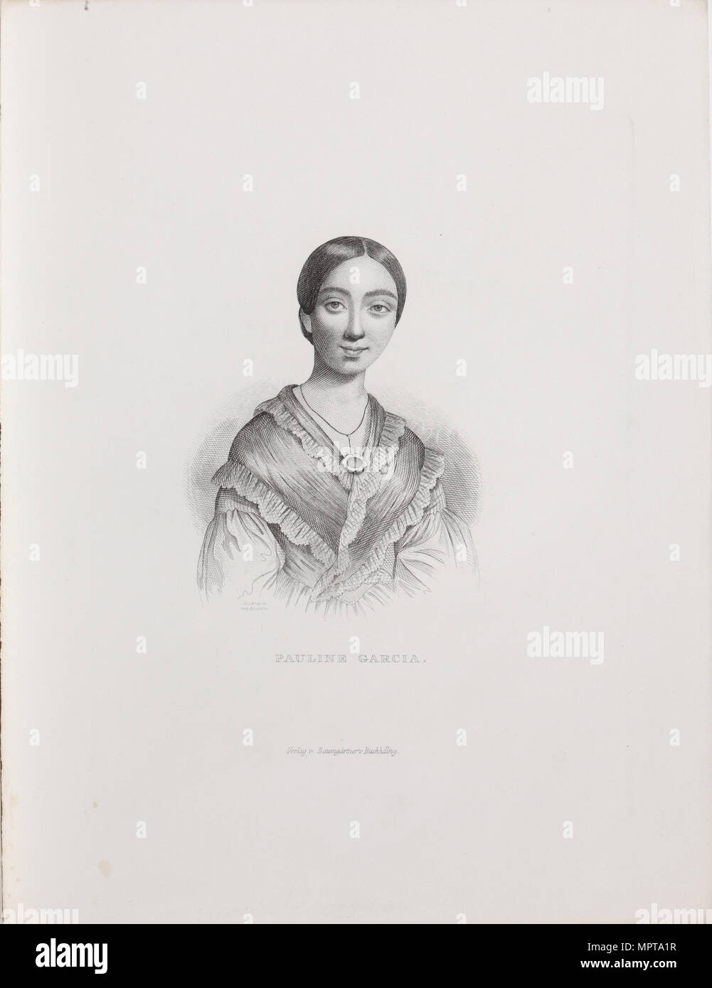 Ritratto del cantante e compositrice Pauline Viardot (1821-1910), 1839-1840. Foto Stock