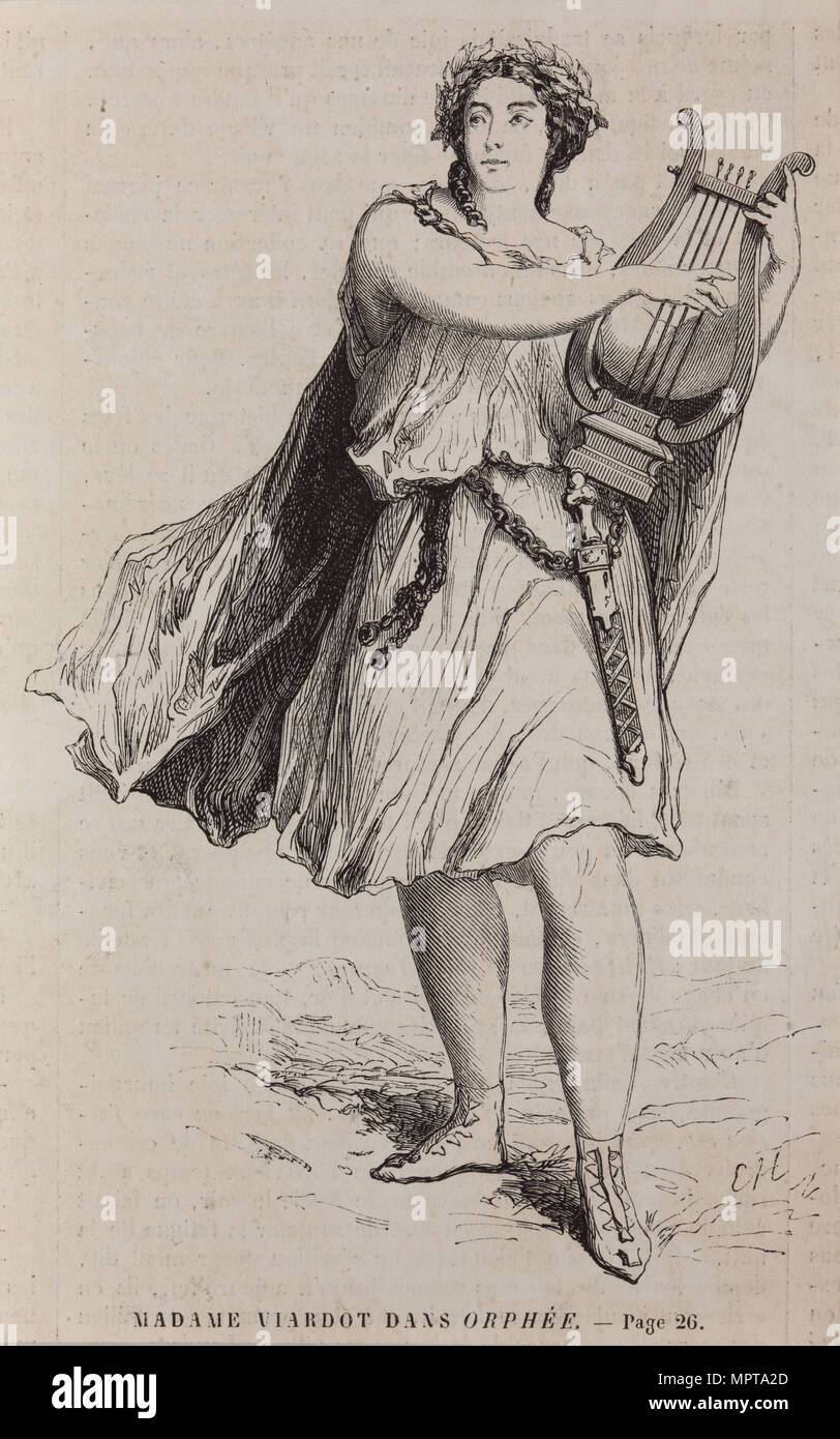 Pauline Viardot come Orfeo nella opera Orpheo ed Euridice da Ch, Gluck, 1890. Foto Stock