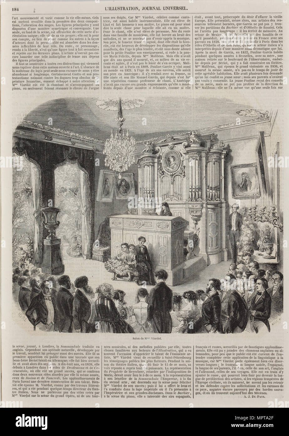La serata musicale a Pauline Viardot-Garcia's Salon, 1853. Foto Stock