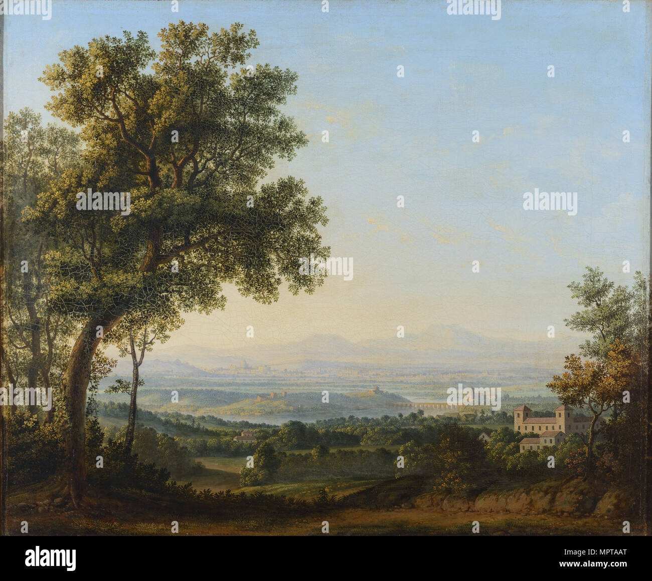 Vista della Campagna Romana, prima metà del XIX sec.. Foto Stock