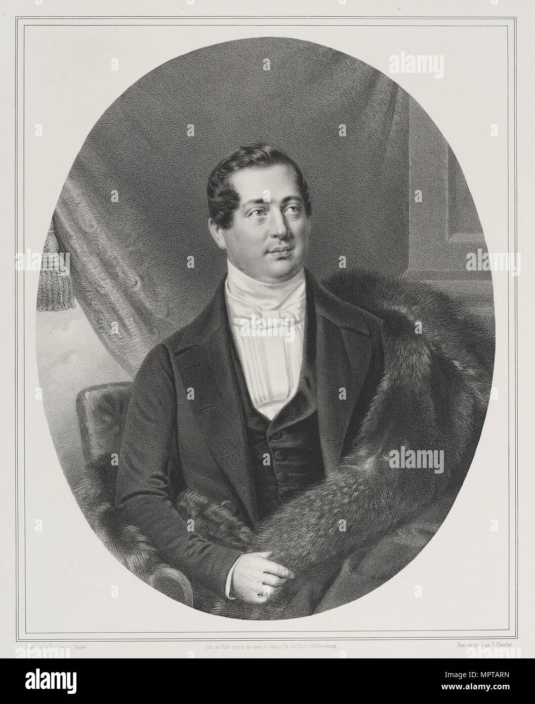 Ritratto del principe Dmitry Petrovich Volkonsky (1805-1859). Foto Stock