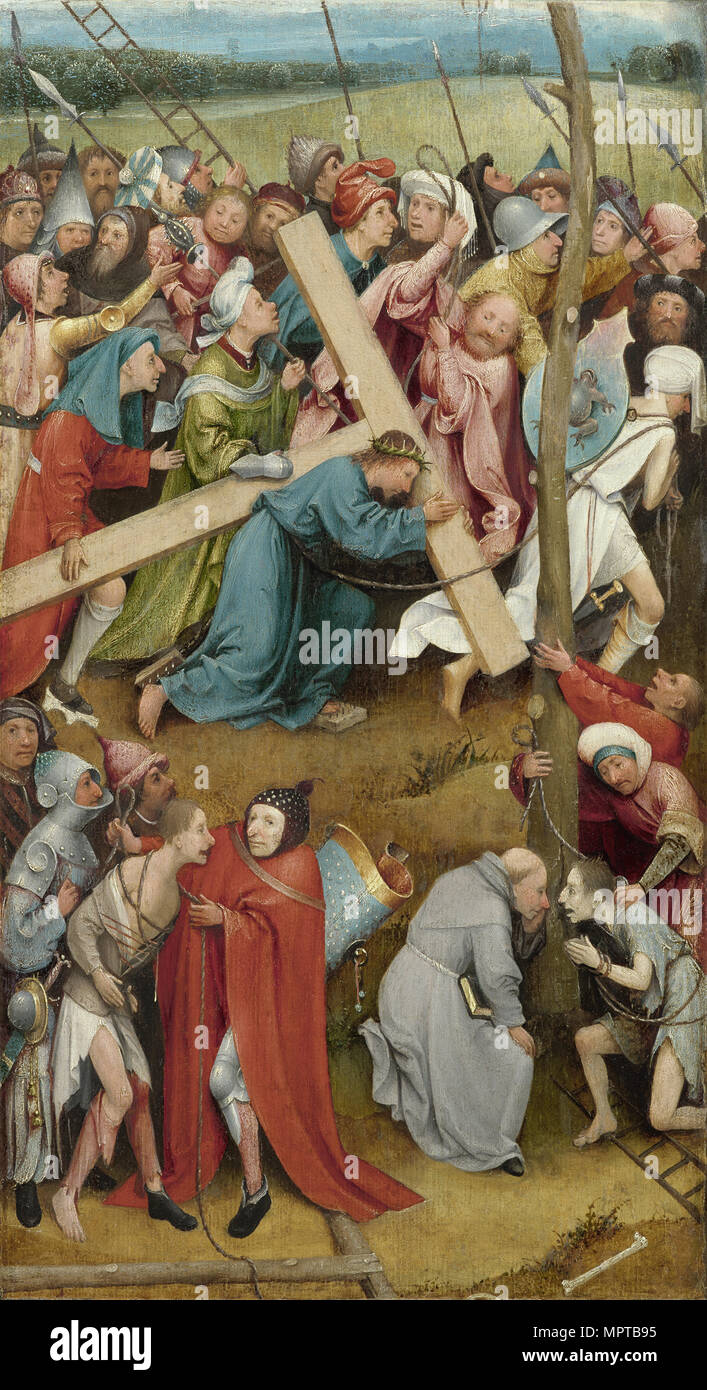 Cristo che porta la croce. Foto Stock