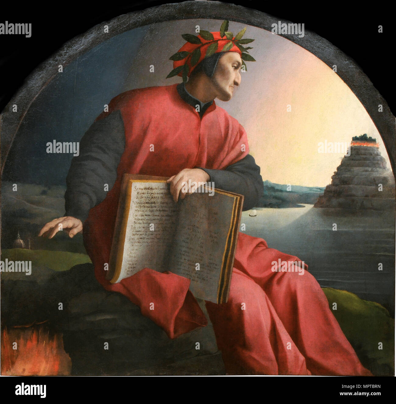 Ritratto di Dante Alighieri (1265-1321). Foto Stock