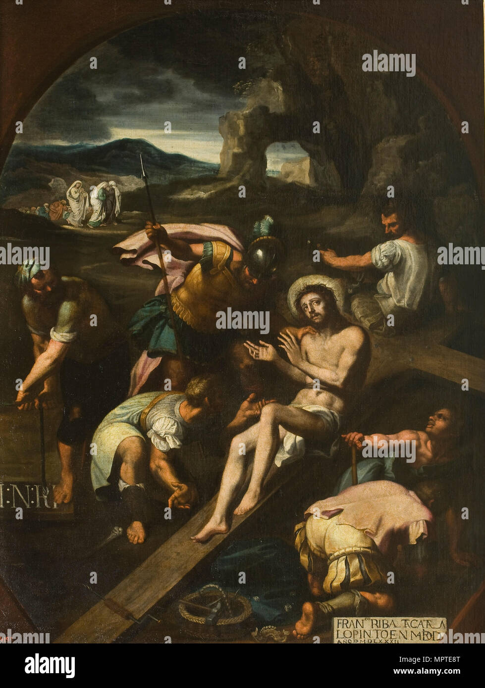 Gesù inchiodato alla Croce, 1582. Foto Stock