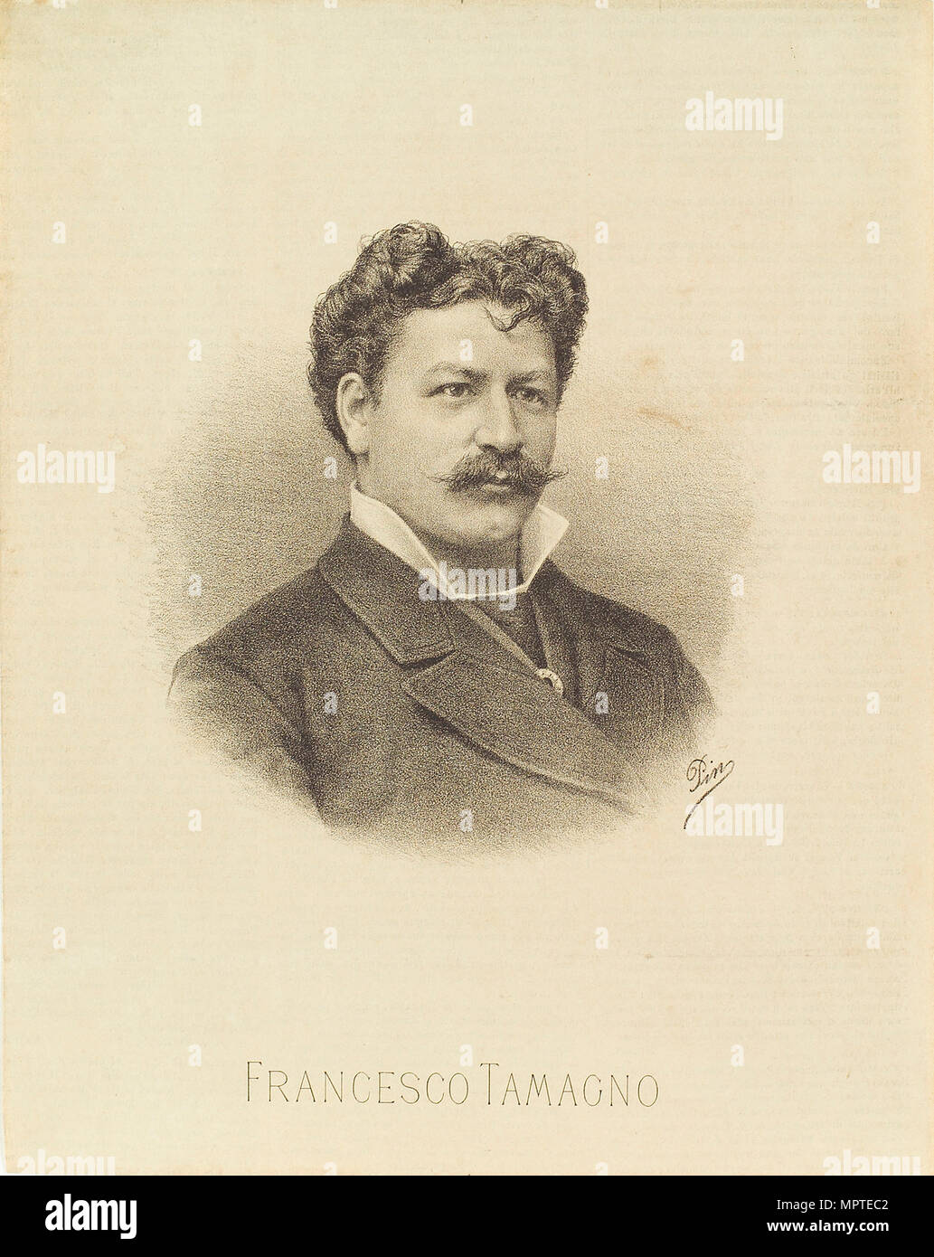 Ritratto del cantante lirico Francesco Tamagno (1850-1905), 1887. Foto Stock