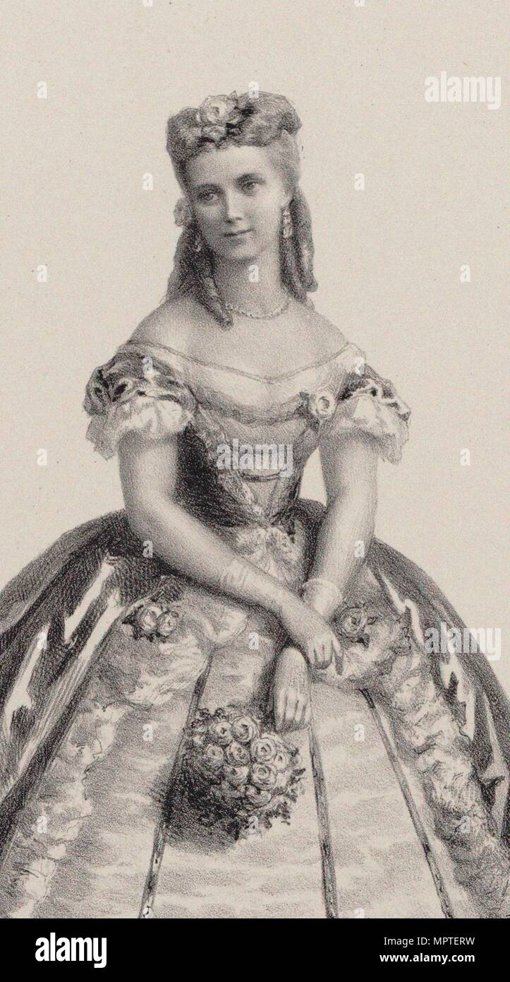 Christine Nilsson (1843-1921) come Violetta in Opera La Traviata di Giuseppe Verdi, 1864. Foto Stock