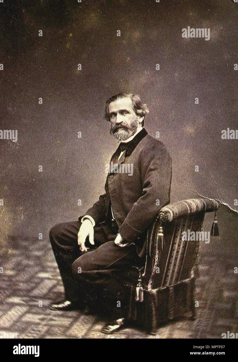 Ritratto del compositore Giuseppe Verdi (1813-1901), 1874. Foto Stock