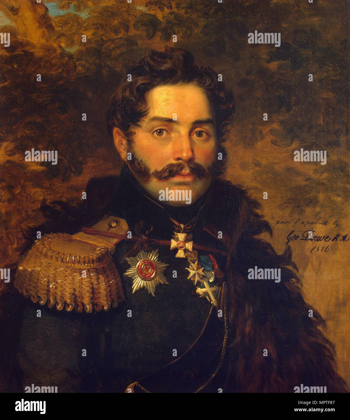Ritratto del generale conte Alexander Fyodorovich Shcherbatov (1773-1817), 1826. Foto Stock