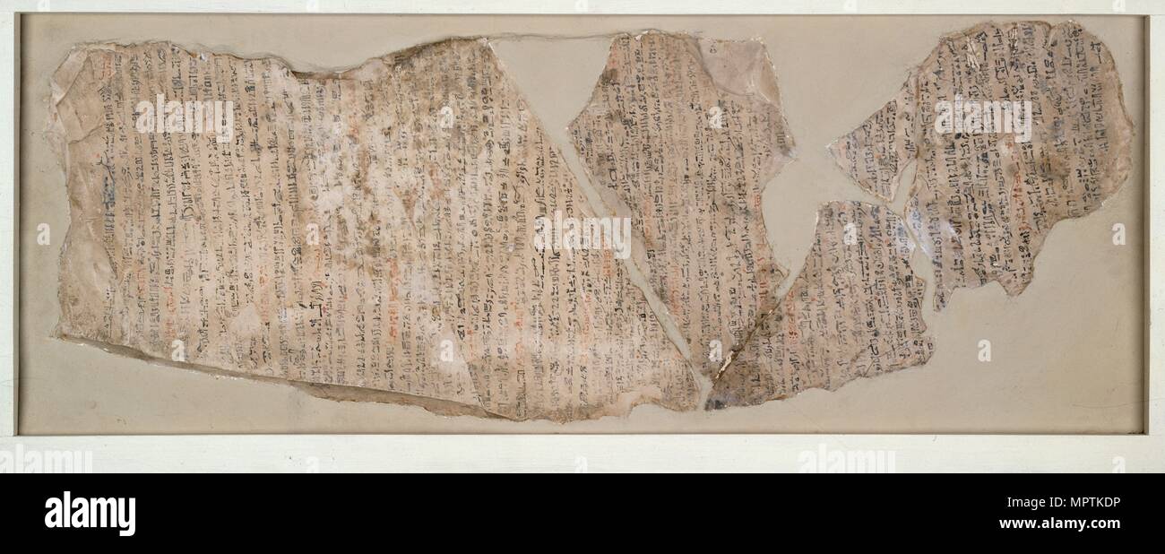 Ostracon, inscritto in ieratico, XIX dinastia (c1292 BC - c1190 BC). Artista: sconosciuto. Foto Stock