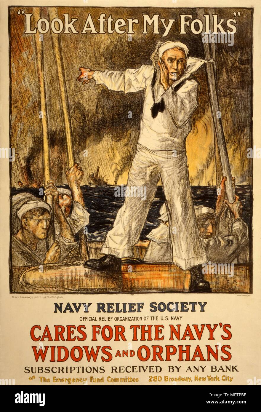 La campagna di raccolta fondi per la Marina Relief Society, 1917. Foto Stock