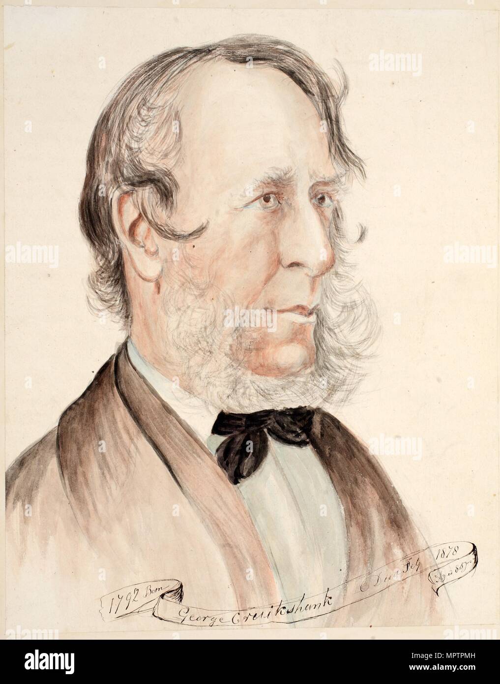 Ritratto di George Cruikshank, nato 1792, morì 1878, 1878. Foto Stock