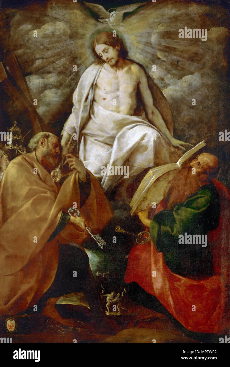 Cristo appare agli Apostoli Pietro e Paolo. Foto Stock