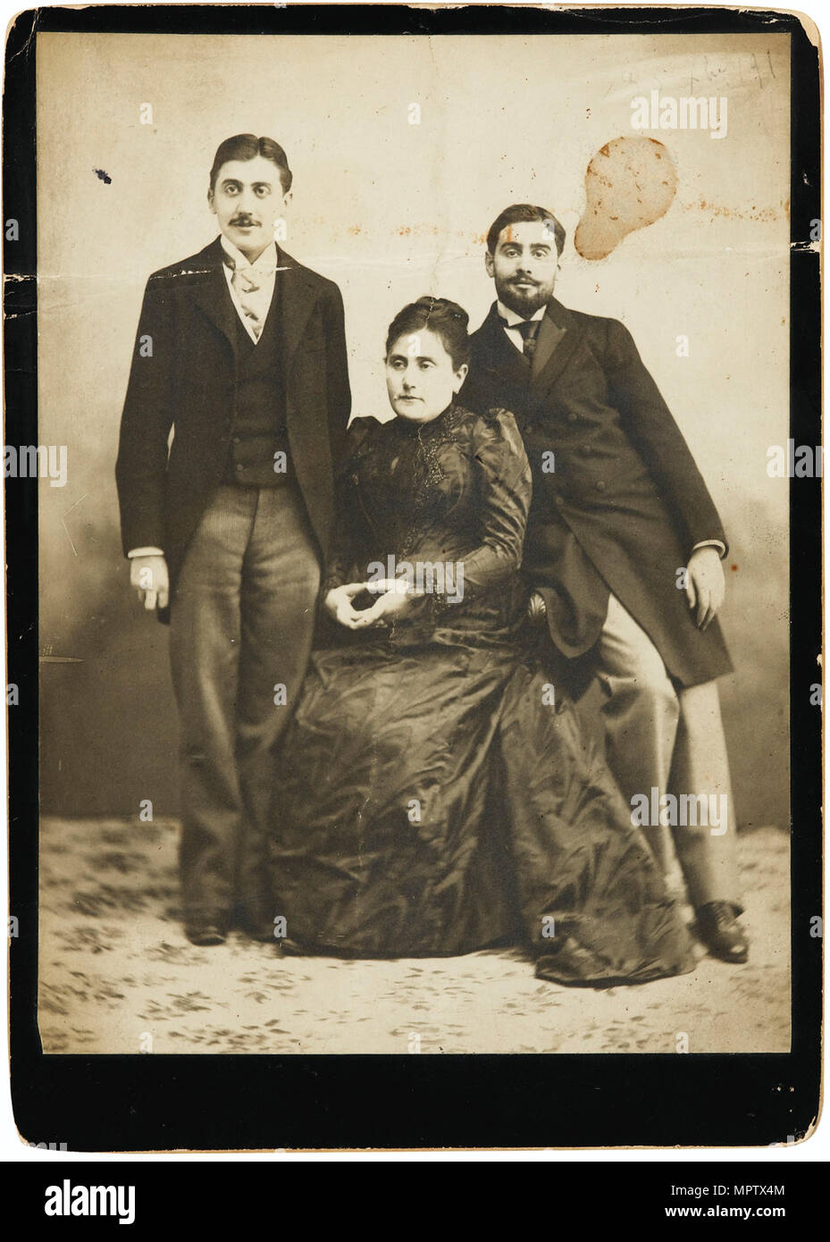 Jeanne Proust née Weil e i suoi due figli Marcel e Robert. Foto Stock