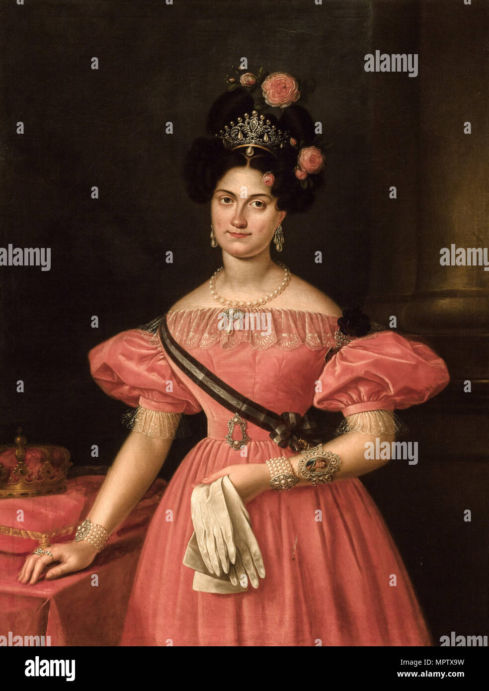 Ritratto di Maria Cristina delle Due Sicilie (1806-1878). Foto Stock
