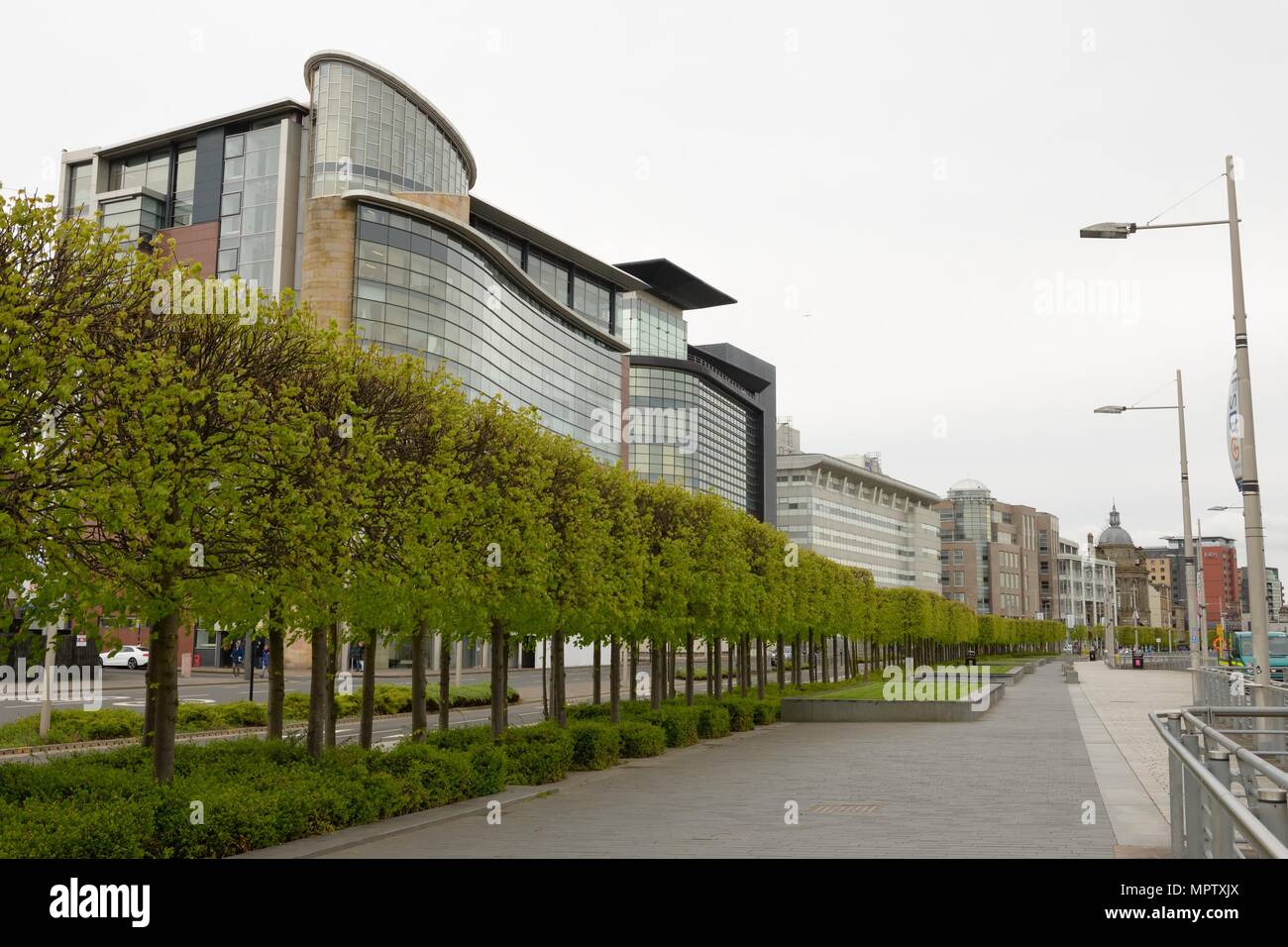 Centro business Chubb Insurance e Atkins edificio sul Broomielaw, Clyde waterfront, Glasgow, Scotland, Regno Unito Foto Stock