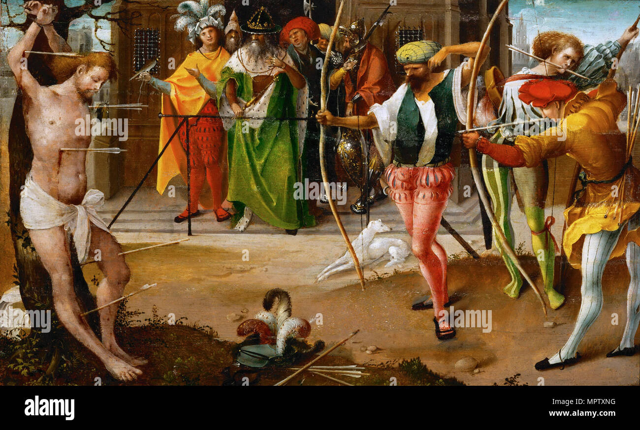 Il Martirio di San Sebastiano. Foto Stock