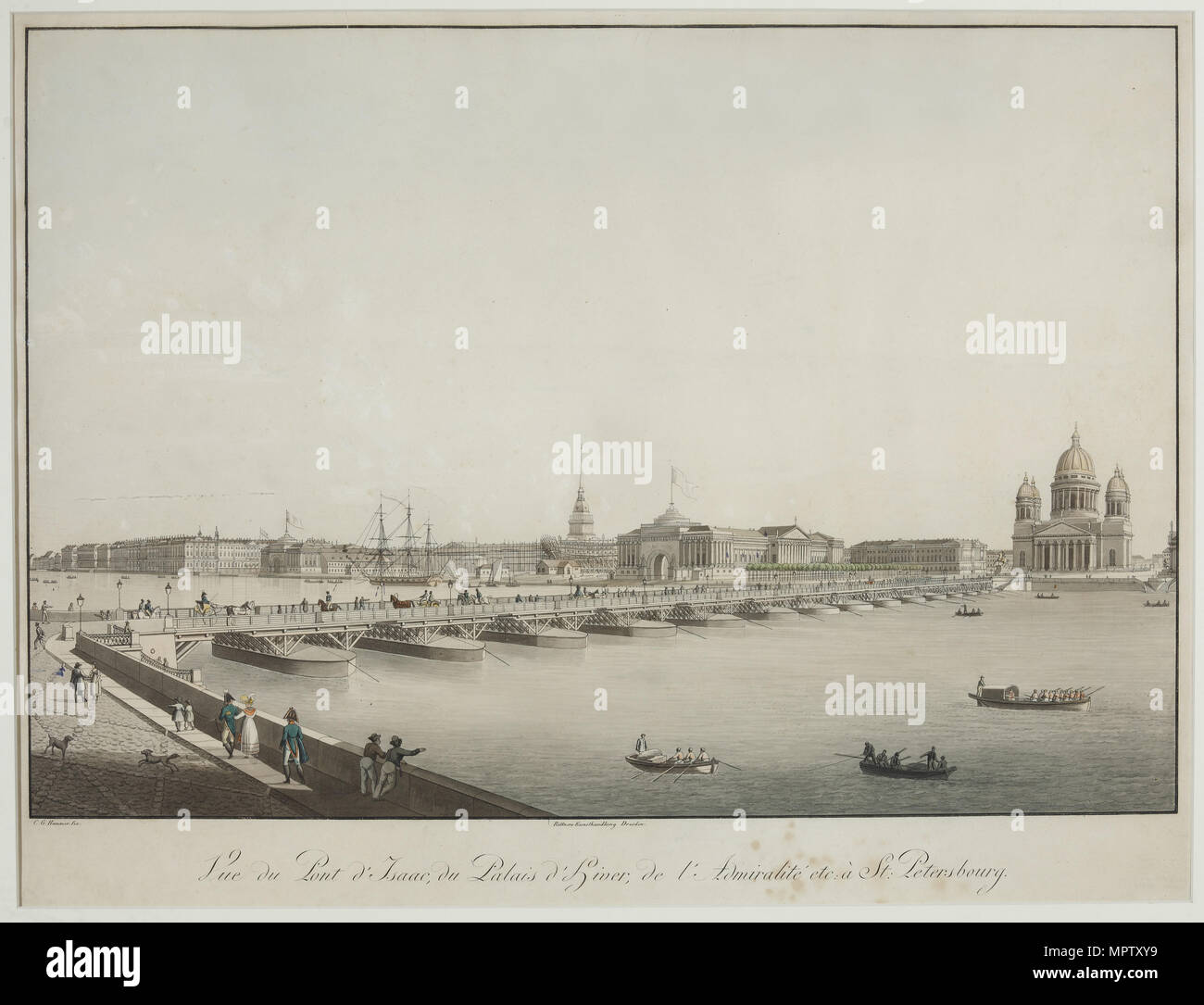 Vista del San Isacco Bridge a Pietroburgo. Foto Stock