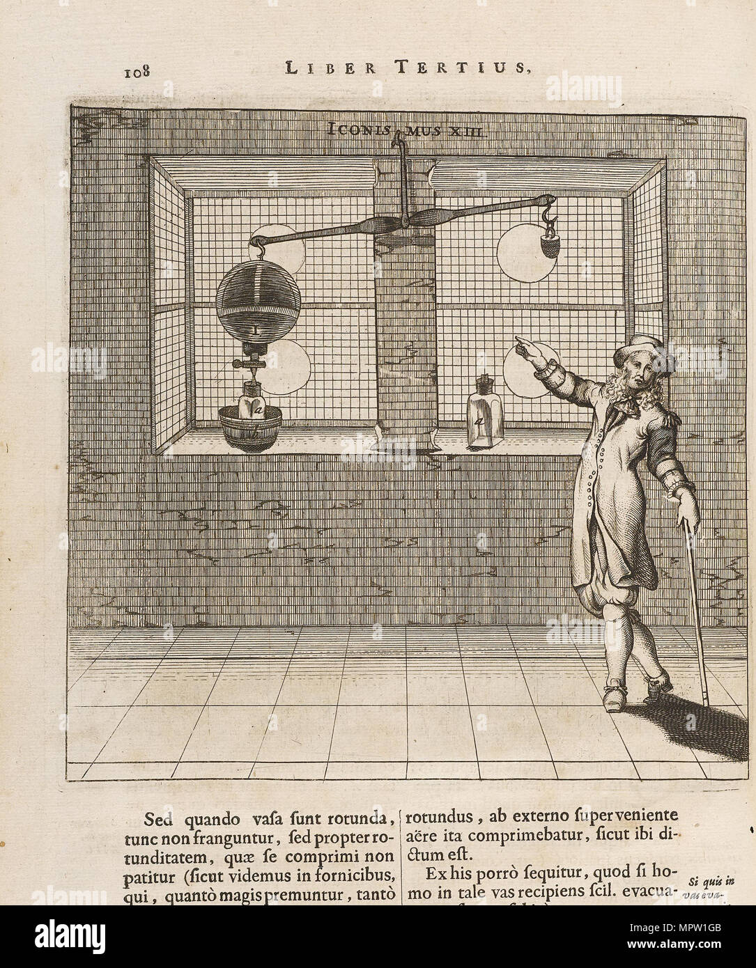 Illustrazione per la prima edizione di Experimenta Nova von Otto von Guericke, 1672. Foto Stock