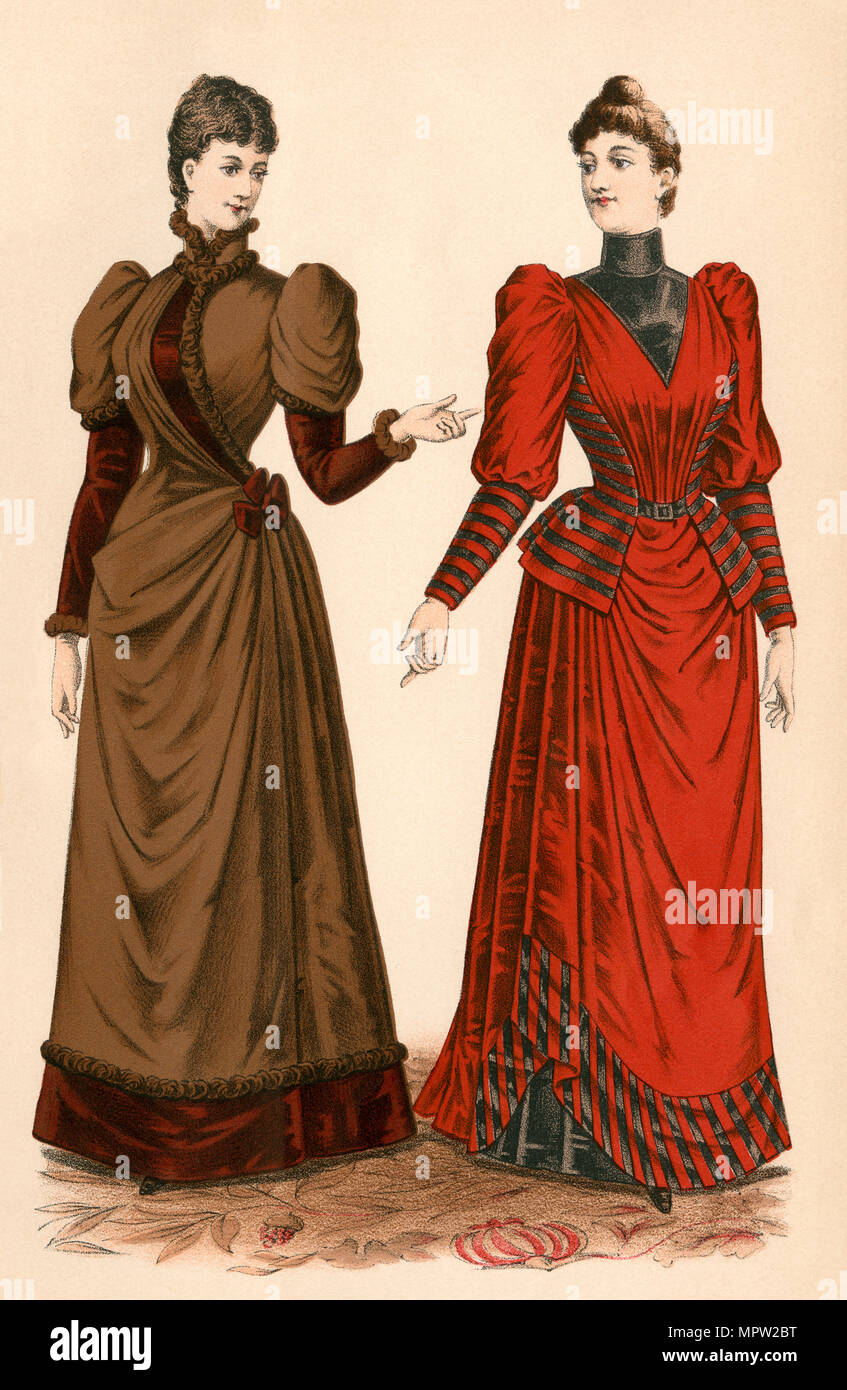 Godey's ladies fashions, 1891. Litografia a colori Foto Stock