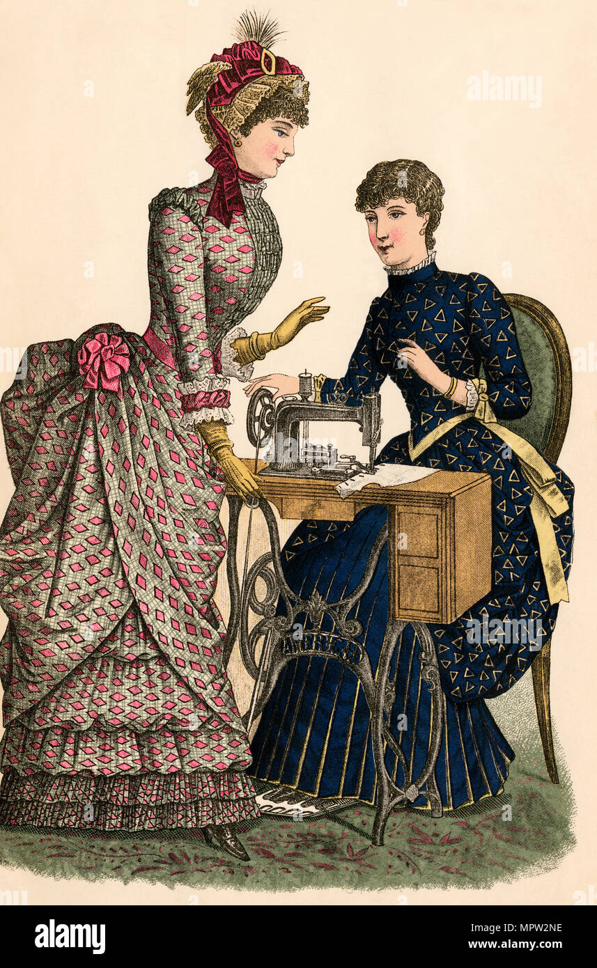 Godey's ladies home mode, 1880. Litografia a colori Foto Stock