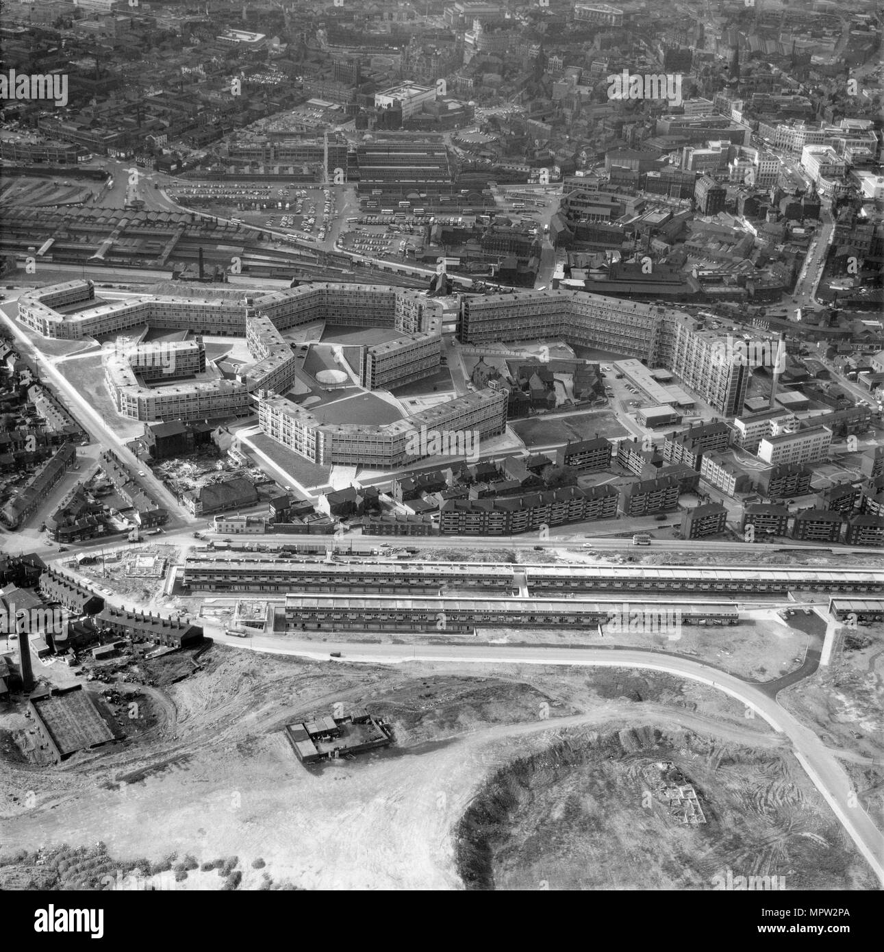 Park Hill Station Wagon, Sheffield South Yorkshire, 1961. Artista: Aerofilms. Foto Stock