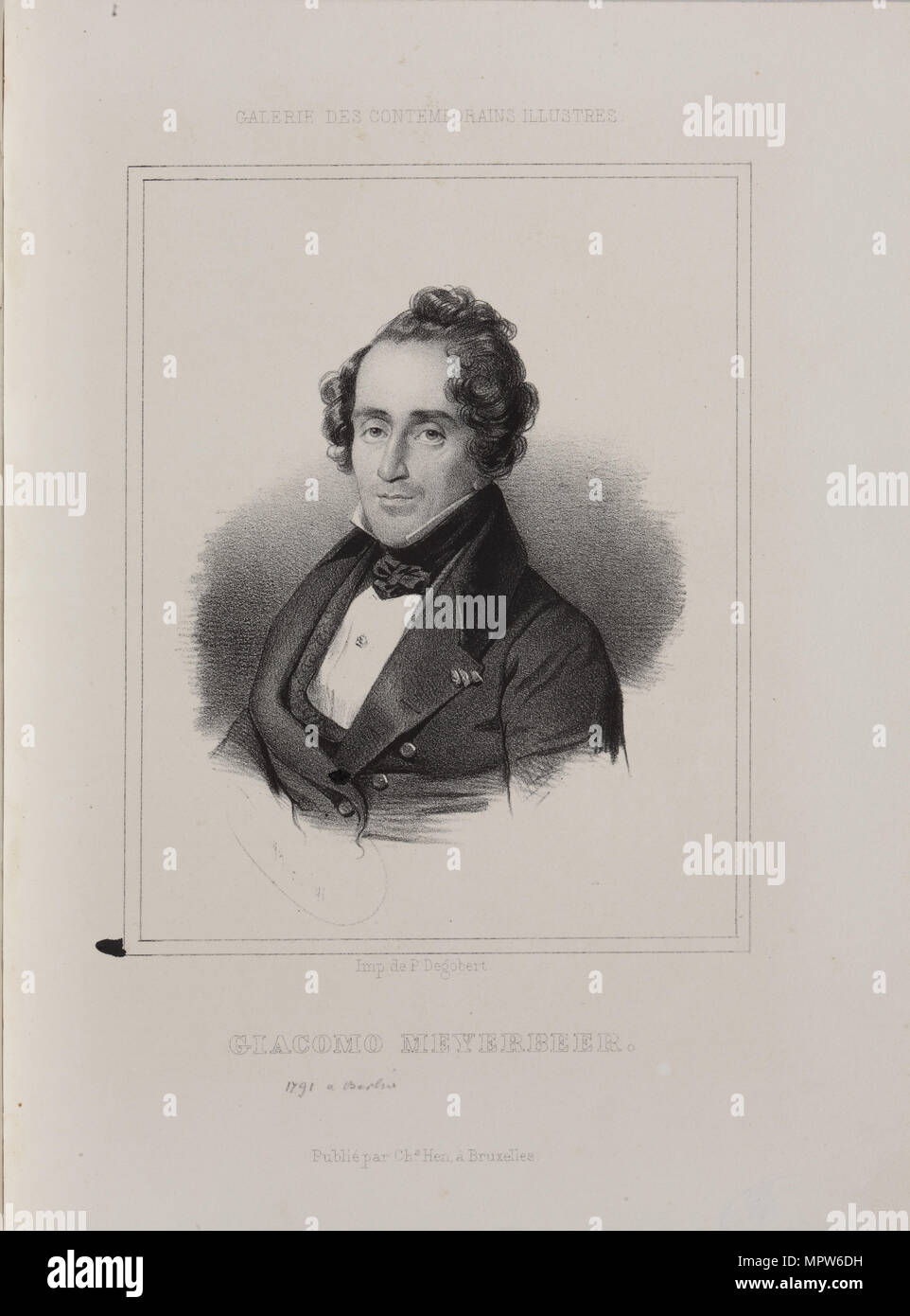 Ritratto del compositore Giacomo Meyerbeer (1791-1864), 1841. Foto Stock